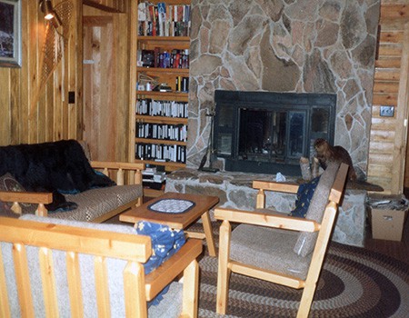 Stone Fireplace in Lodge | Cobham River Lodge