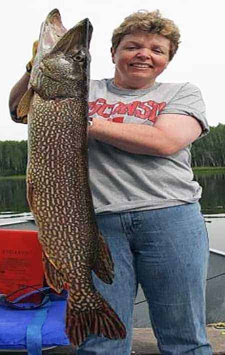 Northern Pike fishing at remote fly in outpost cabins.