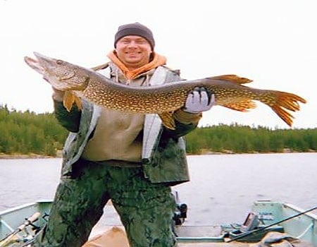 Spring Pike Fishing in Canada. Springtime Trophy Pike Fishing.