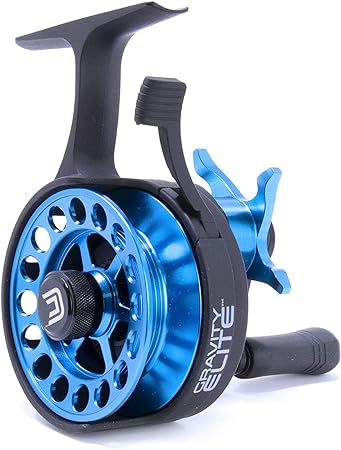 Gravity Elite Reel is a Canada ice fishing reel that features a very sensitive anti-drag trigger.