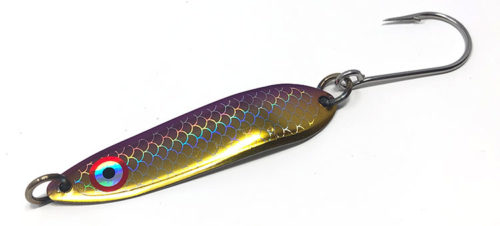 Trolling spoons are designed to be pulled through the water behind a boat. They are typically lighter than casting spoons and have a more erratic action