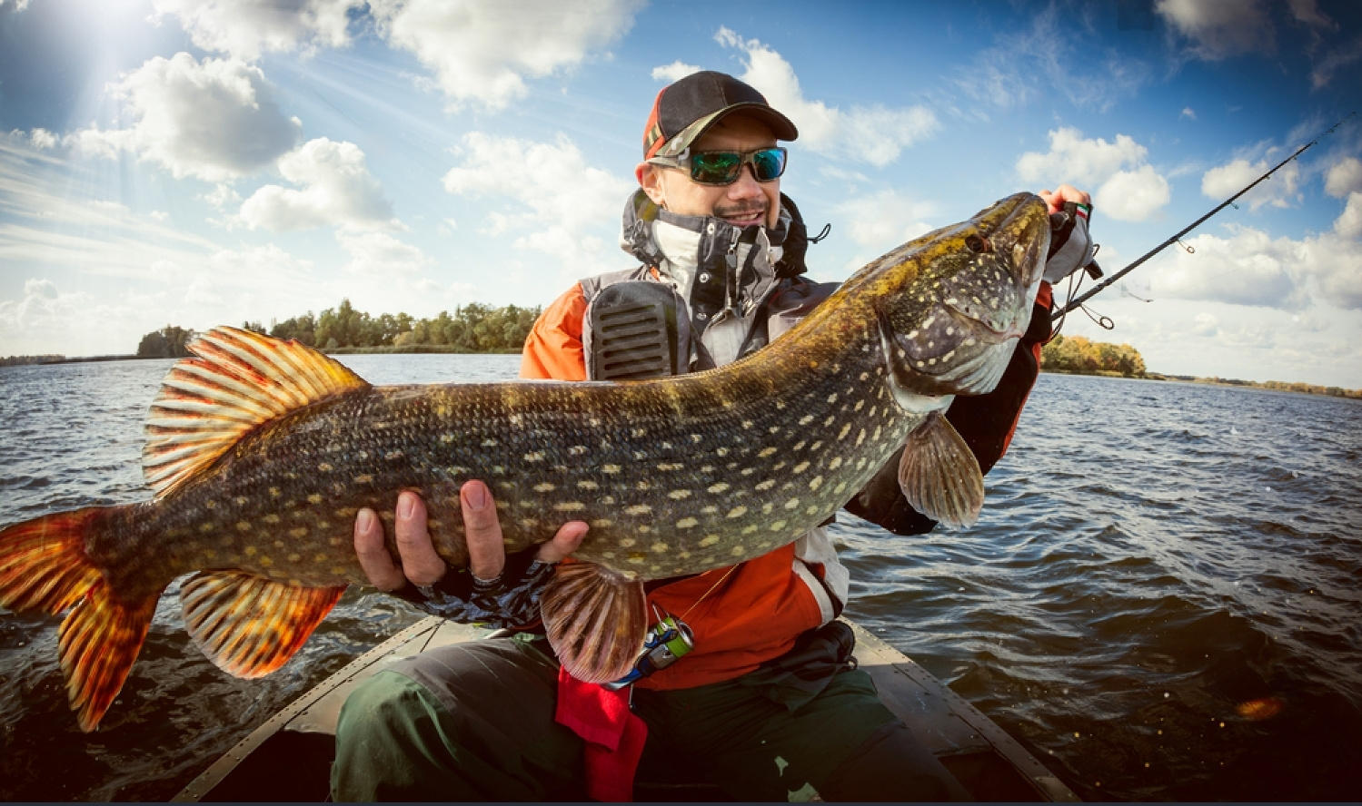 Line tray and tripping basket fly fishing for pike
